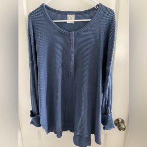 OFFLINE By Aerie Way Back Waffle Henley Long Sleeve T-Shirt
 Size: L